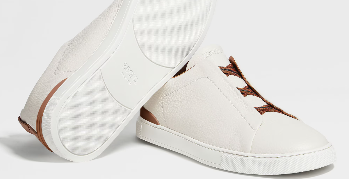 ZEGNA "Sapatilhas esbranquiçadas"